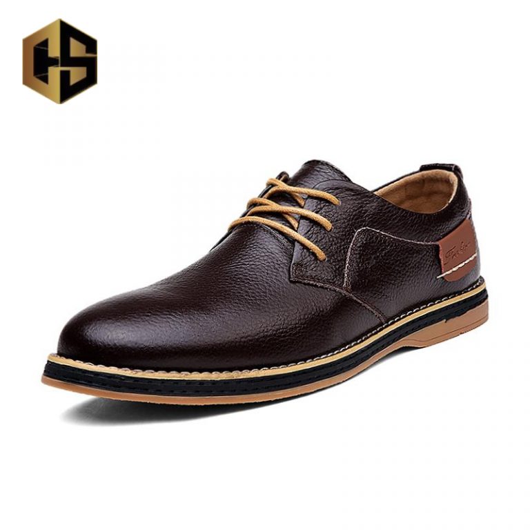 New Men Oxford Genuine Leather Dress Shoes Brogue Lace Up Flats Male ...