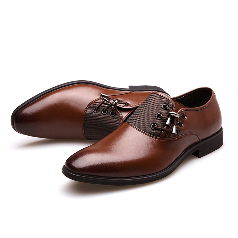 New Men's Dress Shoes Black Classic Point Toe Oxfords For Men Fashion ...